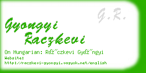 gyongyi raczkevi business card